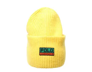 Polo Ralph Lauren Terrain Knit Cuffed Fold Over Beanie Hat, Yellow, Fold Over Hats