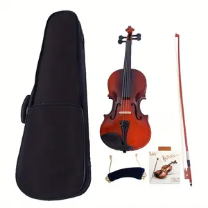 GV100 1/2 Size Acoustic Violin in Coffee Wood Finish - Bundle Includes Case, Bow & All Accessories string decor cool Kit