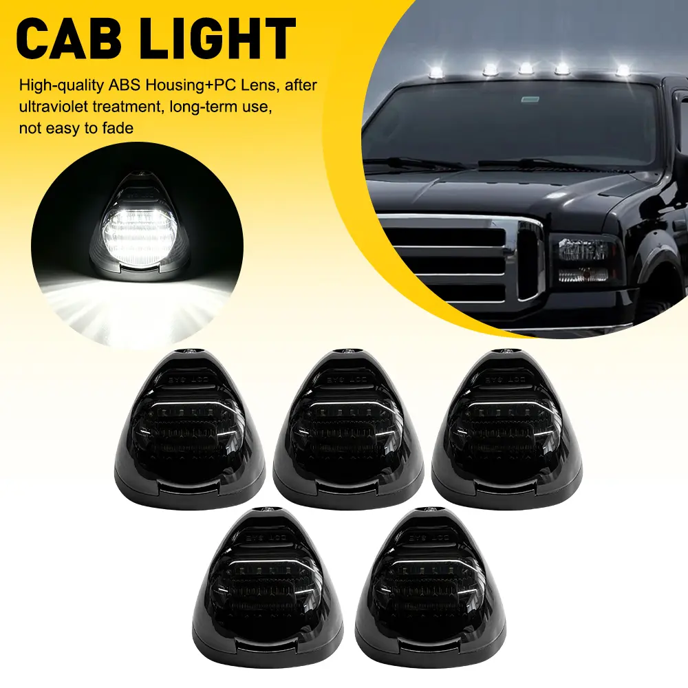 5X White Full LED Cab Roof Marker Lights For Ford 1999-06 F250 F350 &04-17 F-650