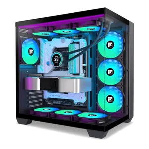 TechGlow RGB Gaming PC Case, 28 LED Fans, RGB Lighting, Gaming Setup Accessories for Enhanced Performance & Aesthetics