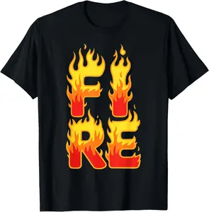 100% Cotton Fire Flame Shirt Adult Kids Men Women Fire and Ice Costume T-Shirt