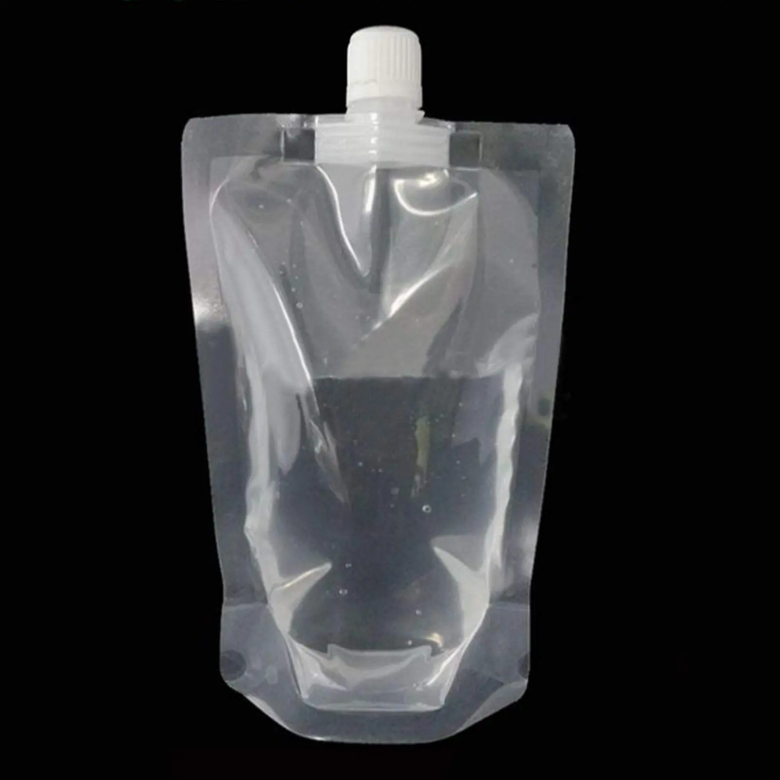 100x Drink Pouches Disposable Plastic Drinking Flasks Packaging Bag W/rotating Nozzle Hand-held Clear Smoothie Bags For Juice Milk Brewing Beer Storaging Liquid