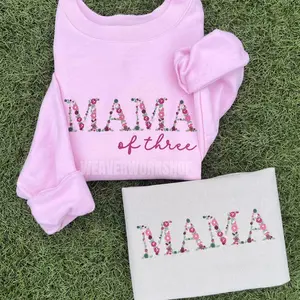 Floral Mama Embroidery Crewneck Sweatshirt