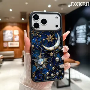 Creative Sun, Moon And Stars Pattern Magnetic MagSafe Phone Case for iPhone 17 Air/16 Pro Max 15 Pro 14 13 12 11 Plus Shockproof Slim Protective Cover Casing