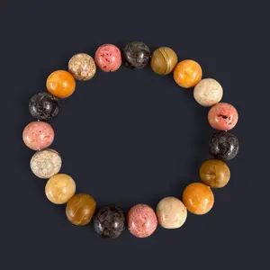 Mixed Gemstone Bead Bracelet 10mm