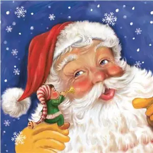 Santa and Elf Gift Luncheon Napkins