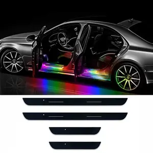 4pcs in sign a de puerta de auto LED Door Sill Lights - Auto-Sensing Car Door Lights With Vibrant 7-Color LED Strip And Innovative Buckle Illusion - Specifically Designed For Cars, Auto-Sensing Led Door Sill Pro For All Car Models led  doorsills