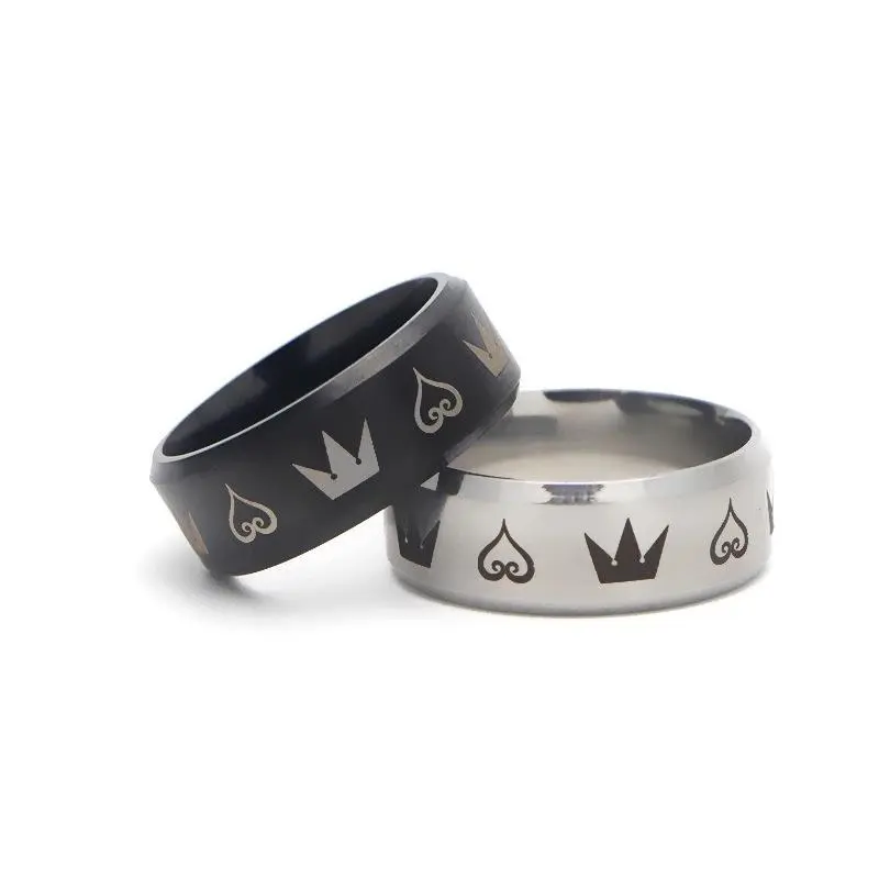 Game Kingdom Hearts Design Men's Stainless Steel Ring For Women Men Fans Dropshipping Jewelry Wholesale