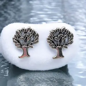 Mini Silver Tree Stud Earrings – Grounding Spiritual Jewelry