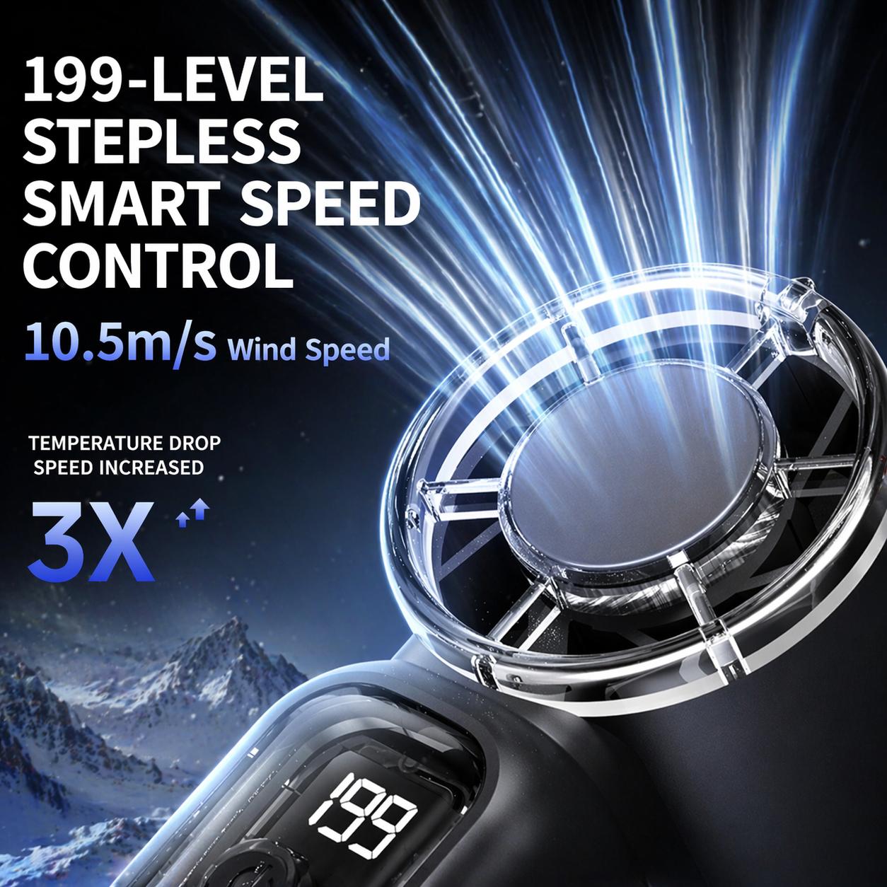 199-Speed] ODIFORGO Super Mini turbo Fan for World Cup Travel, Makeup Drying & Hot Flashes, Portable Pocket Fan for Purse/Stadium