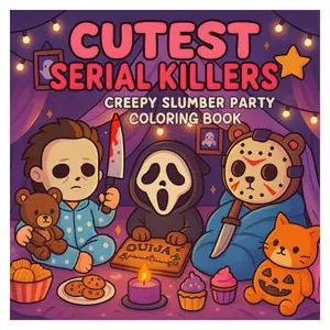 Cutest Serial Killers: Creepy Slumber Party Coloring Book for Adults and Teens: Adorable Yet Creepy of Slasher Icons in Pajamas, Midnight Snacks, and ... Twist (Cutest Serial Killers Coloring Book)