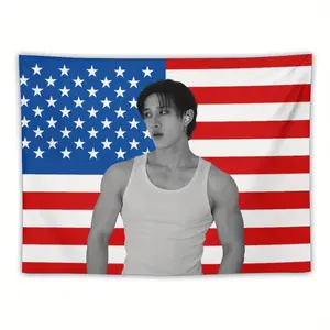 60in x 40in   tapestry Music album poster BangChan tapestry flag for living room bedroom wall hanging for friends pink gift  poster  home decor banner wall art bedroom