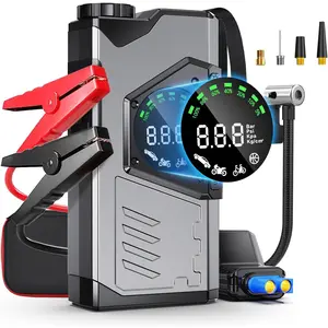 Jump Starter with, 3000A Car Jump Starter Pack with 150PSI Tire Inflator, 12Volt Jump Start Battery Pack with LCD Display/Flashlight (Up to All Gas/8.5L Diesel)