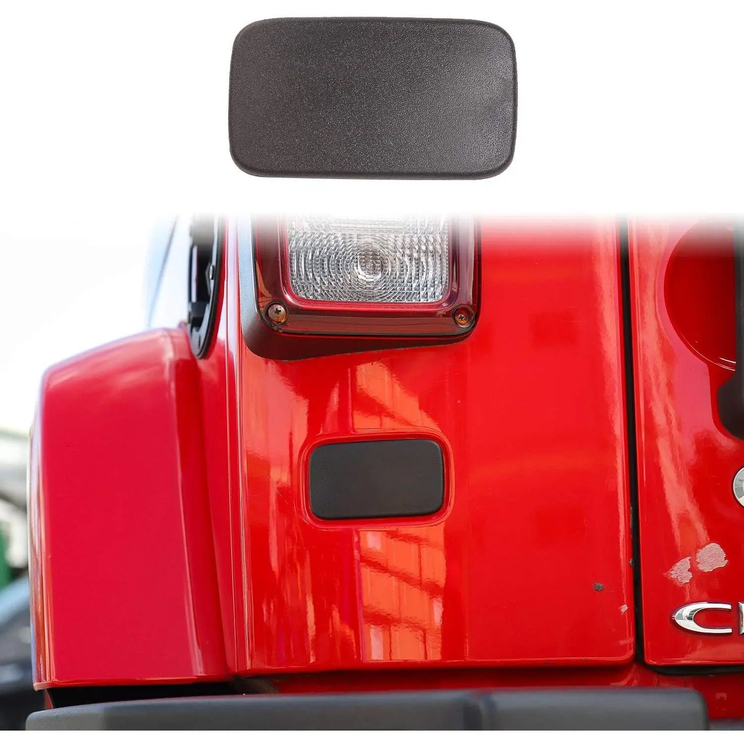 Black Rear License Plate Deletion Panel Bracket Replacement for 2007-2018 Jeep JK/JKU, 1PC Car Exterior Car Accessories for a Clean Look