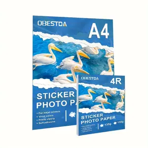A4,50 self-adhesive inkjet printable back adhesive sticker photo paper. High gloss waterproof DIY sticker.