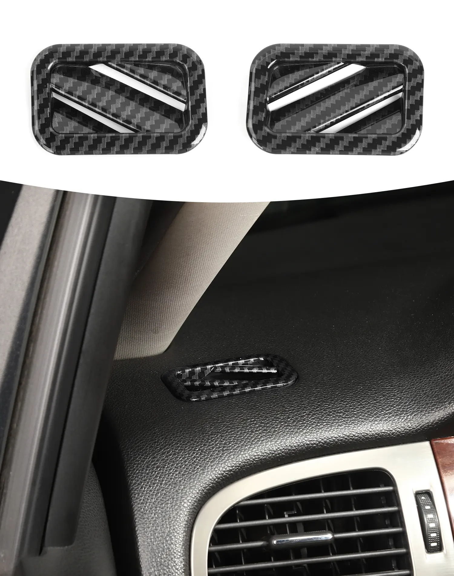 Both Sides Air Vent Cover Trim Decoration Car Accessory for 2007-2013 Chevy Suburban, Chevy Avalanche, GMC Center Console Car Interior Decorative Car Interior Kit