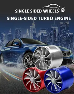 Aluminum Air Intake Turbonator for Vehicle，2.5" Air Intake Turbonator Single Fan with Rubber Holder, Universal Turbine Super Charger Gas Fuel Saver