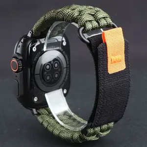 1pcs Nylon Buckle Umbrella Rope Watch Band for Apple Watch Series 11/10/9/8/7/se/6/5/4, Handmade Outdoor Strap for Iwatch Ultra 49mm-40mm Smart Watch Accessories Smartwatch Strap Smart Watch Straps
