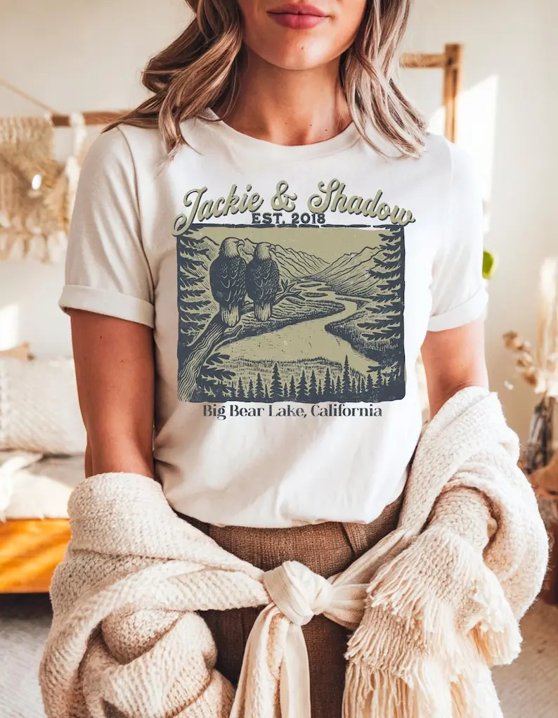 Jackie and Shadow Eagles Unisex Tee, Big Bear Lake Bald Eagles T-Shirt, Nature Lover Gift, Wildlife Enthusiast Shirt, Live Video Bald Eagles