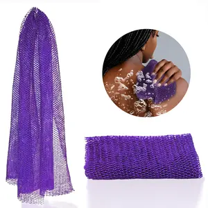 African Net Sponge, Exfoliating Body Scrubber, Long Net Sponge, Body Exfoliator, Shower Bath Accessories, Back Foot Scalp Scrub, Flat Dead Skin Remover