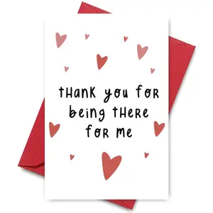 1PC Heartfelt Gratitude Card with Thank you for being there for me Slogan For Friends Family Partner Perfect for Sincere Wishes Ideal for Cherishing Supportive Relationships Adds Warmth to Greetings
