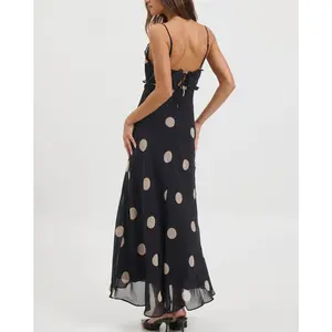 Elevate Your Style with Our Polka Dot Dress in Rice White or Black - Available in S, M, L for a Perfect Fit