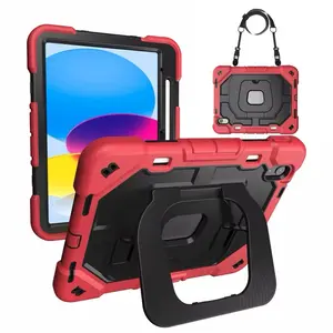 Ultra-Armor 3-Layer Heavy Duty Case for iPad 10.9 2022 & A16 2025 Drop-Proof Kickstand Shell with Adjustable Stand and Lanyard