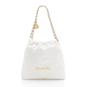 Pre-owned CHANEL Calfskin Shoulder Bags Shiny 22 Medium Shoulder Bag