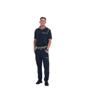 Men's Jet Black / Olive Straight Leg Scrub Pants