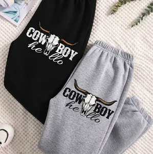Cowboy Printed Drawstring Waist Sweatpants, Casual Pocket Jogger Pants for Daily Wear, Unisex Sweatpants for All Seasons, Casual Sports Sweatpants 6