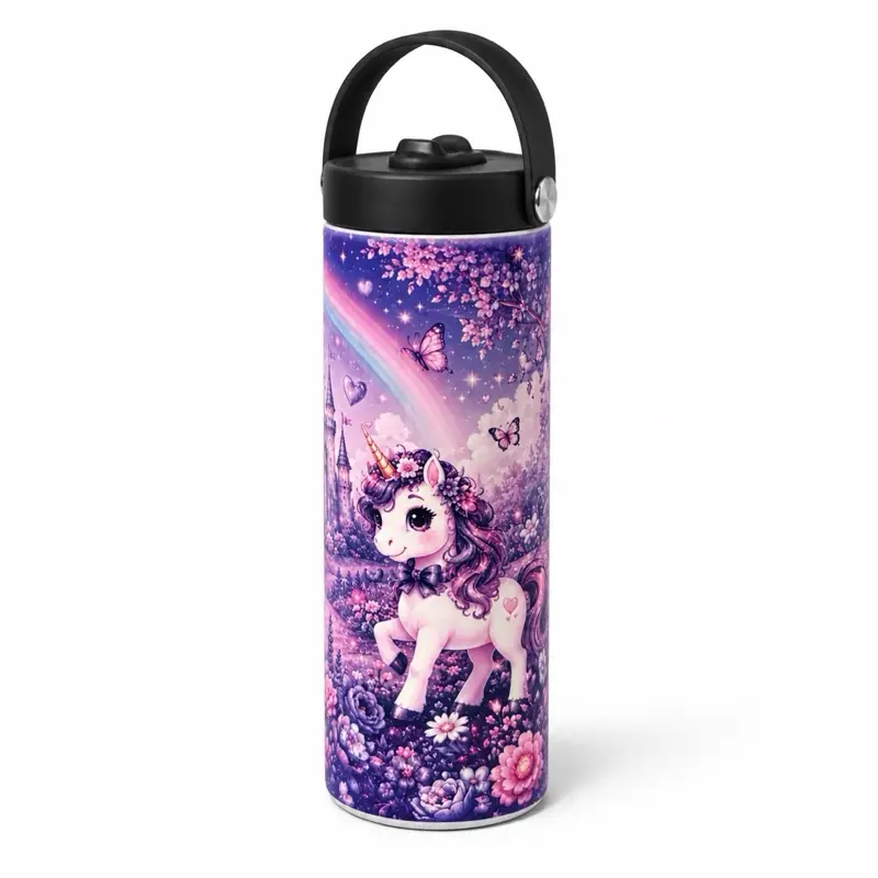 20 oz Kids Tumbler with Straw & Handle – Colorful Designs for School, Travel & Everyday Use