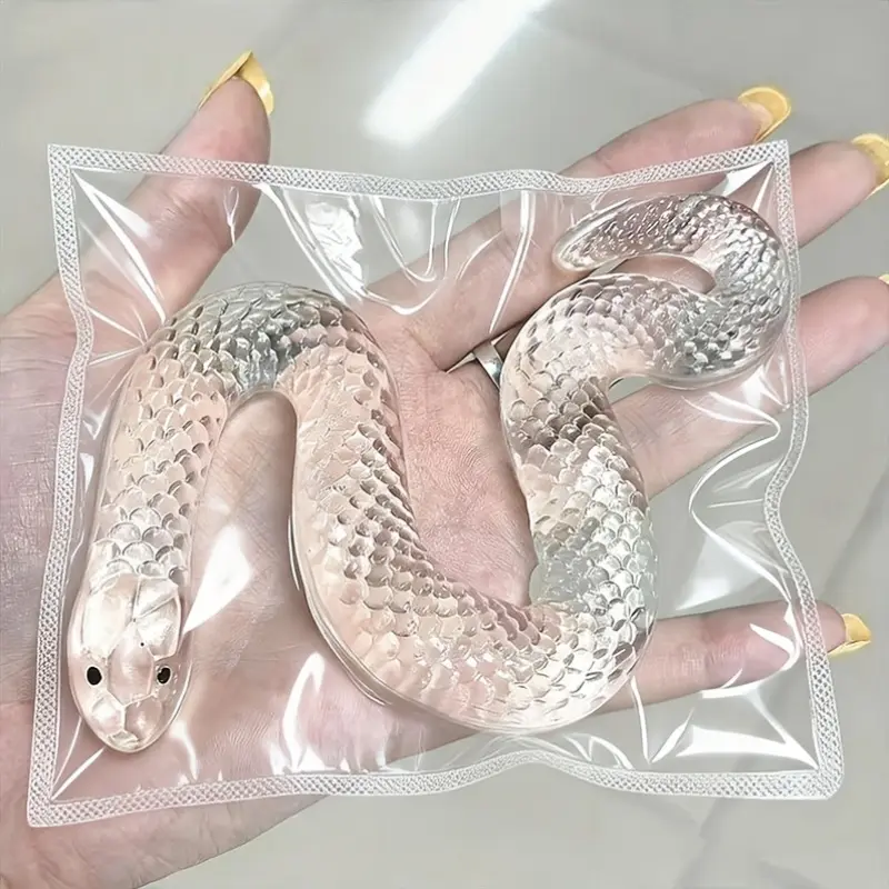 1pc Taba Squishy New Hot Transparent Snake Head Clip Toy/Pop Fidget Toy, Made of TPR Material, Soft Touch Slow Rebound Squishies, Decompression Squeeze, As a Desktop Ornament (Prank Gift), Stress Relief/Relaxation Tool