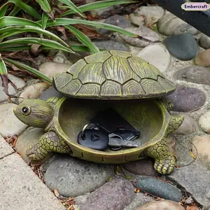 Modern Turtle Shaped Storage Box Resin Crafts Decorative Ornament for Living Room TV Stand Bedroom Home Decor Cute Animal Figurine Desktop Organizer Aesthetic Room Accent