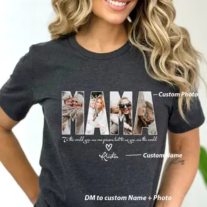 CUSTOM MAMA Photo Shirt, Customized Mother's Day Gift, Gift For Mama,Personalized Gift for MOM,Printable Mother Day Photo Shirt,Grandma Gift