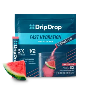 DripDrop Watermelon Electrolyte Powder, 8 oz sticks, 32 count