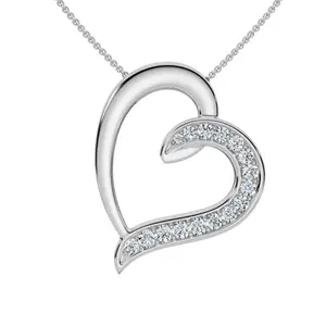1/2ct Diamond Heart Pendant Gold 18" Necklace Lab Grown