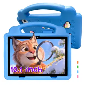 Latest 10.1 Inch Android Tablet, Learning Entertainment Tablet, for Learning and Gaming, Student Tablets, Wireless Tablet, Parental Control, HD Display, Dual Cameras, Shockproof Case, Christmas Birthday Gift, (No Adapter Included) | Blue/Pink