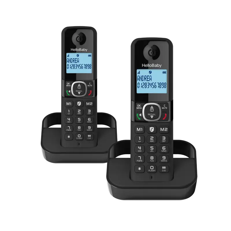 HelloBaby DECT 6.0 Cordless Phone Set - 2 Handsets with Caller ID, 1000ft Range, Call Block, Backlit Display, Reliable Home/Office Landline Phones