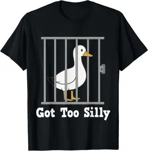 Funny Duck Meme Got Too Silly Humor Gifts for Men Women Kid T-Shirt Pure Cotton Graphic Tees Menswear Top: Gifts for Men & Women