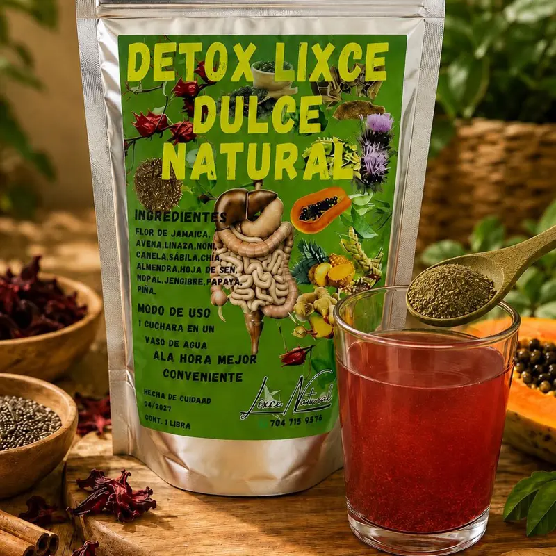 Detox Natural - Detox Lixce Dulce Natural Solution with Safe Ingredients for Daily Use Morning or Evening for Healthcare & Fitness Edible Dietary Detoxifier Organic