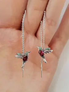 1 Pair Pretty Bird Cubic Zirconia Drop Earrings For Women Valentine's Day Party Gift