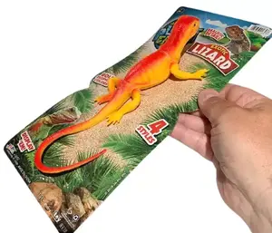 Orange FAKE LIZARD TOY Rubber Play Reptile Gecko Chameleon Dinosaur Gag Gift 12"