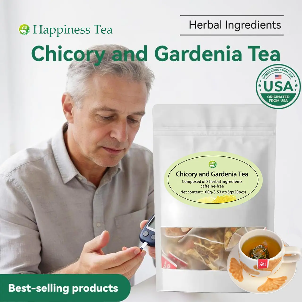 Chicory and Gardenia Honeysuckle LiquoriceHerbal Tea Ready to Eat Convenient I Orange Peel& Chrysanthemum - Cool Relief from Heat |20 TeaBags-B #DealsForYouDavs#summerwins