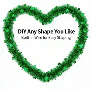 St Patrick's Clover Ribbon Wreath Making Kit, Irish Festival Atmosphere Decorations, Model CD-Gr01, Single Unit Count