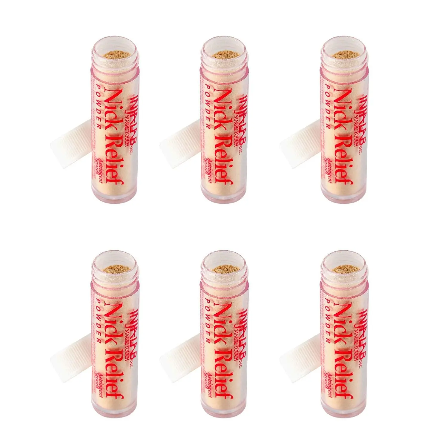 Infalab Styptic Powder, Fast-Acting Cosmetic for Nick Relief on Shaving & Manicure Cuts, 6-Count Multi-Pack for Emergency Use, Youth, Fast Relief, Cuts & Nicks, Everyone, Apply Quickly, Compact Packaging, Convenient On-The-Go Use