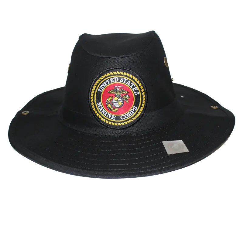 US Marines Black Military Hunter Hat with 3D Embroidered Logo for Men
