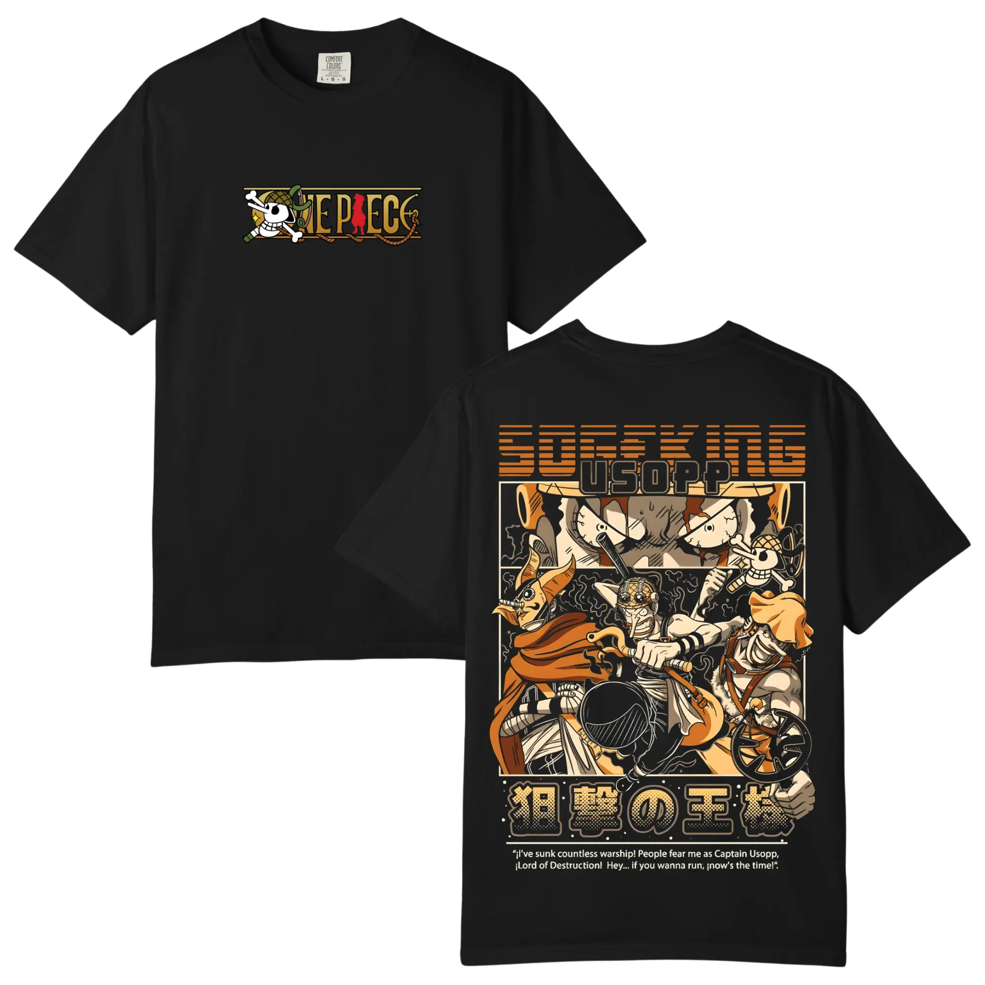 Retro Limited Sogeking Usopp One Piece Vintage Unisex Oversized Anime Graphic Tee Trendy Y2K Double Printed Cotton T-Shirt Streetwear Casual Apparel Top Outfits for Men Manga Game Movie Lover Gift For Fans Merch