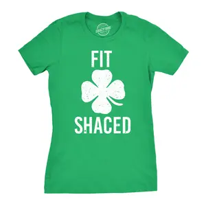 Womens Fit Shaced Funny Irish Clover Shamrock Saint Patricks Day Lucky T Shirt Funny Womens T Shirts Cute Vintage Fashion Casual Ladies T-Shirt Gift Saint Patrick's Day Tops for Women Funny Beer Top Women's Green
