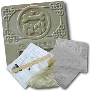 212 MAIN Concrete Dog Memorial Plaque Kit XPL-DOG1212 - Pack of 2, with Sand, Wires, Instructions, Stamped Letters for Personalization