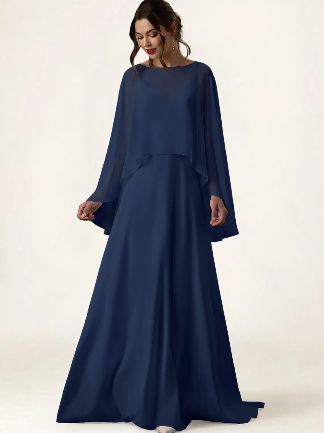 Azazie High Low Sheer Asymmetric Flowing Draped Wedding Bridesmaid Formal Chiffon Shawl